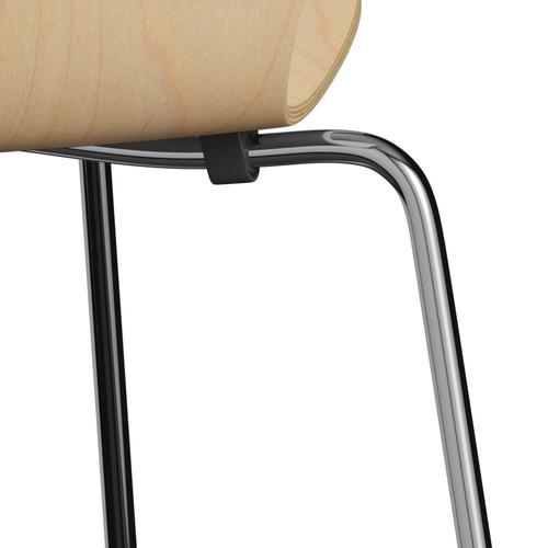 Fritz Hansen 3107 stoel niet -gestoffeerd, Chrome/Maple Fineer Natural