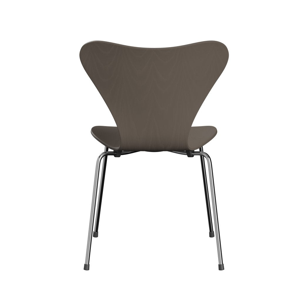 Fritz Hansen 3107 chaise unophastered, chrome / coloré argile profonde