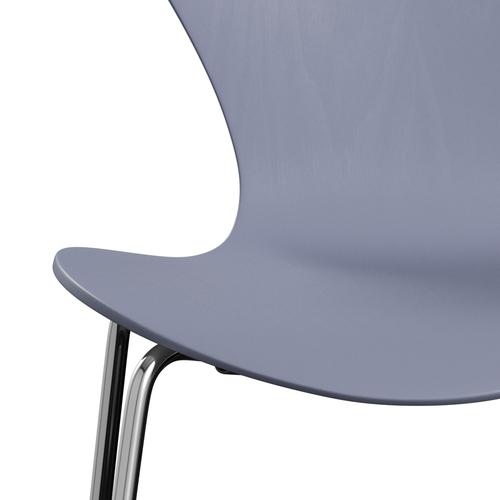 Fritz Hansen 3107 stoel niet -gestoffeerd, chroom/geverfde as lavendel blauw