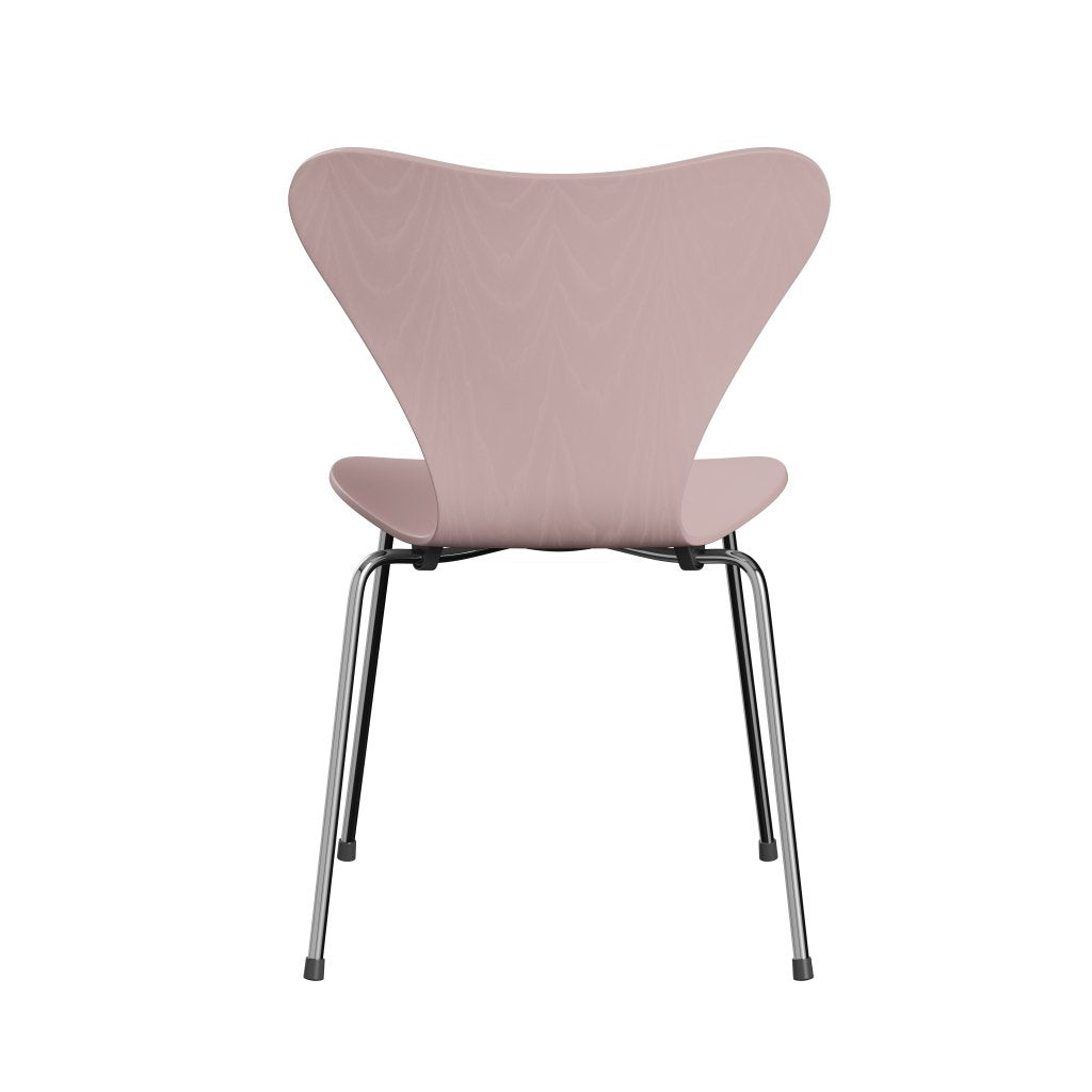 Fritz Hansen 3107 Chair Unupholstered, Chrome/Coloured Ash Pale Rose