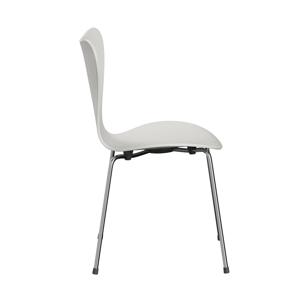 Fritz Hansen 3107 Chair Unupholstered, Chrome/Dyed Ash White