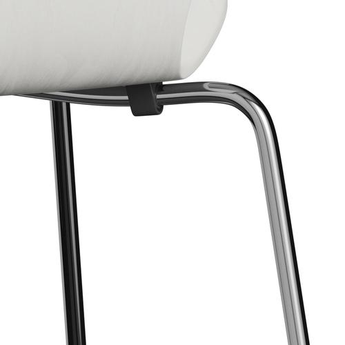 Fritz Hansen 3107 chaise unophastered, chromé / cendre teint blanc