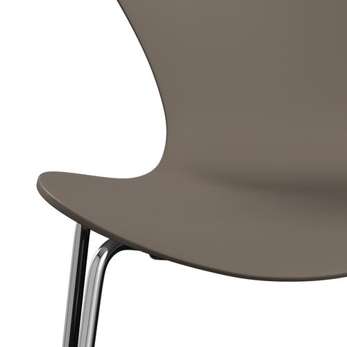 Fritz Hansen 3107 Stol UnupHolstered, Chrome/Lacquered Deep Clay