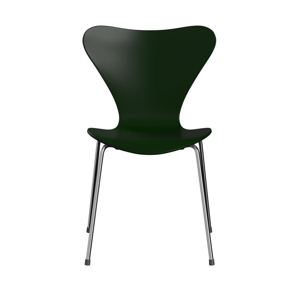 弗里茨·汉森（Fritz Hansen）3107椅子未塑形，镀铬/漆的常绿