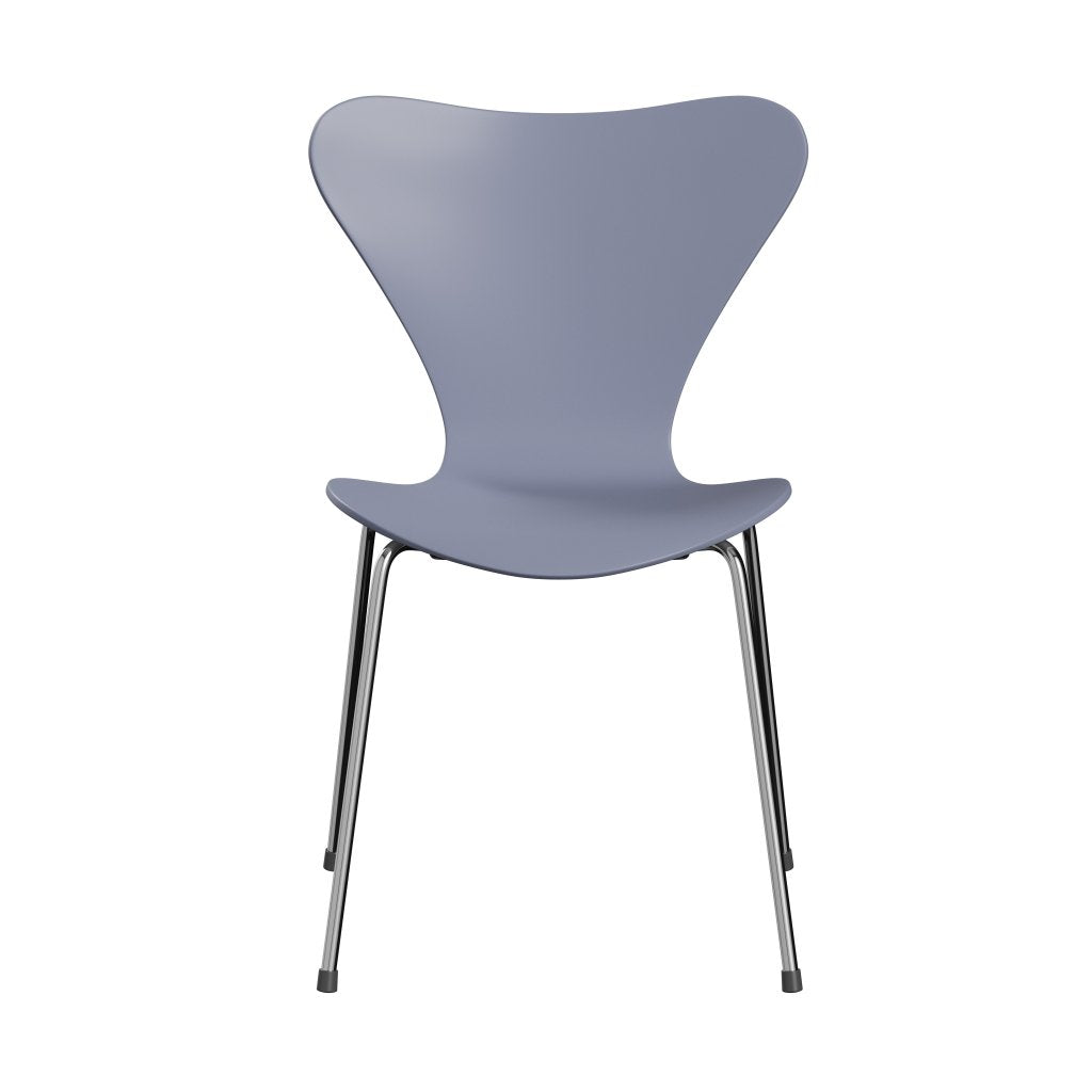 弗里茨·汉森（Fritz Hansen）3107椅子未塑料，镀铬/漆薰衣草蓝色