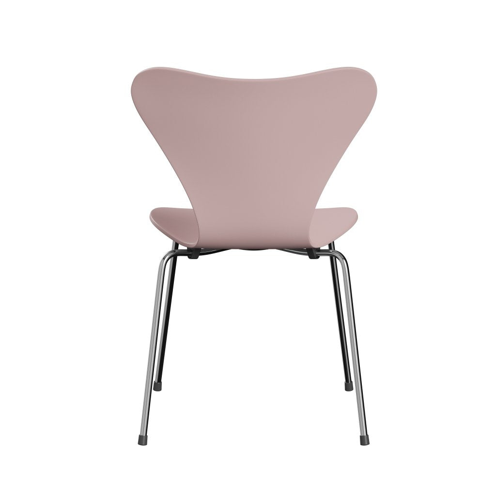 Fritz Hansen 3107 Chair Unupholstered, Chrome/Lacquered Pale Rose