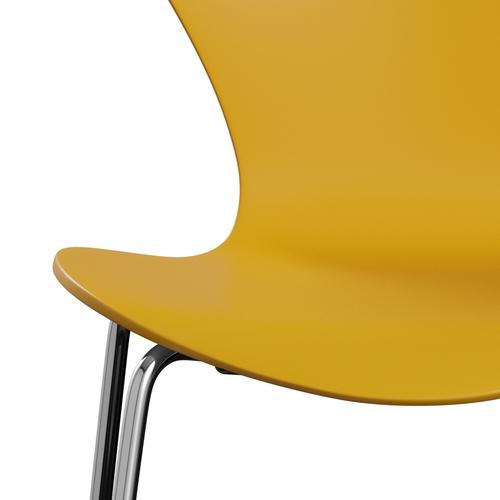 Fritz Hansen 3107 chaise unfolhtered, chrome / laquered True Yellow