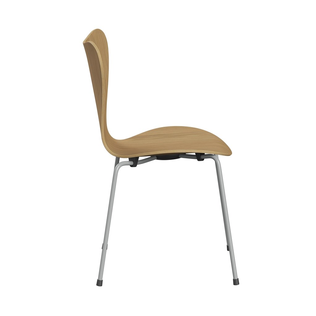 弗里茨·汉森（Fritz Hansen）3107椅子未塑料，九灰色/橡木贴面自然