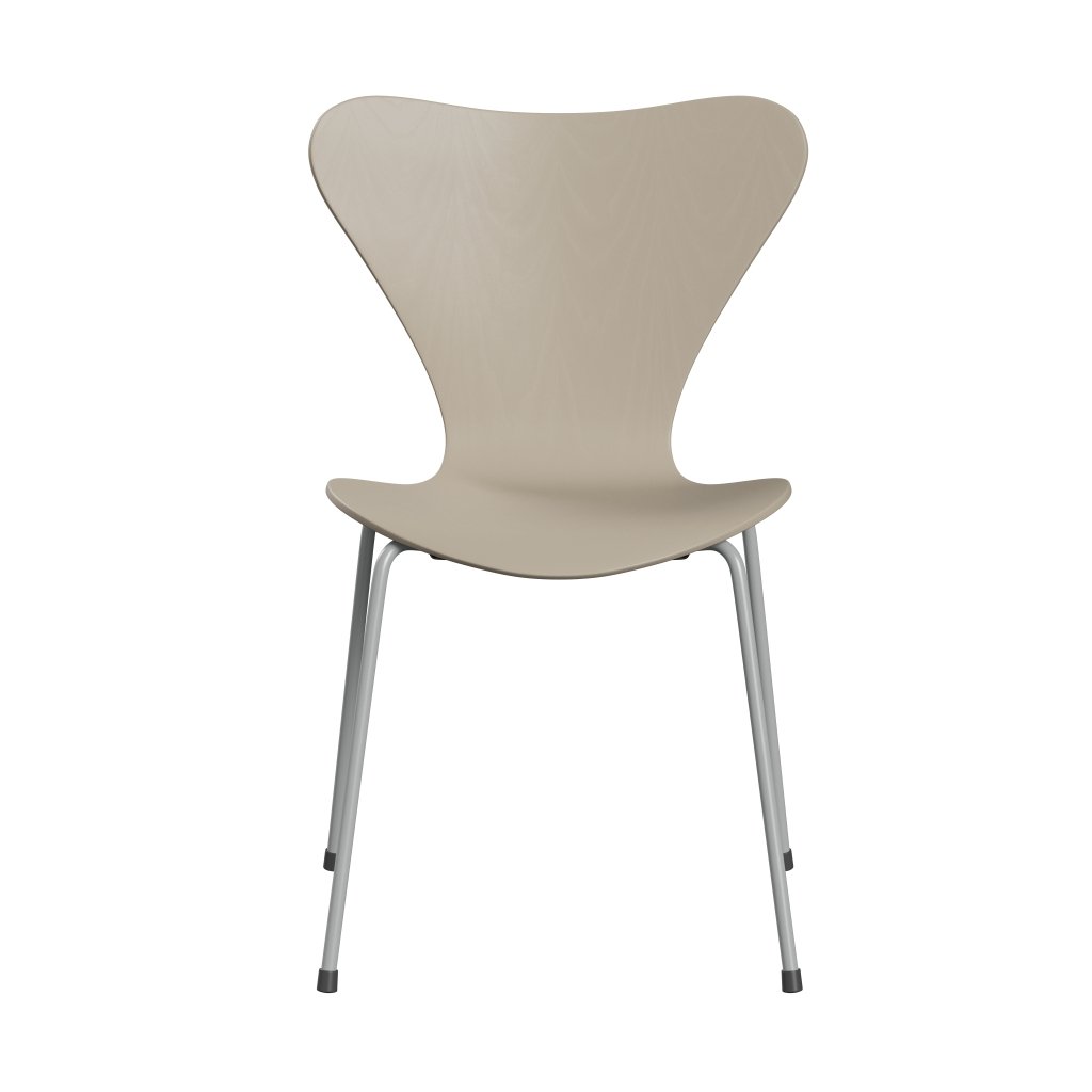 Fritz Hansen 3107 Chair Unupholstered, Nine Grey/Coloured Ash Light Beige