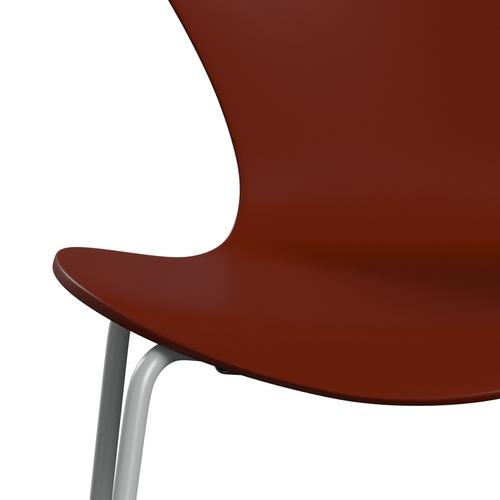 Fritz Hansen 3107 stol uformidlet, ni grå/lakkert venetiansk rød