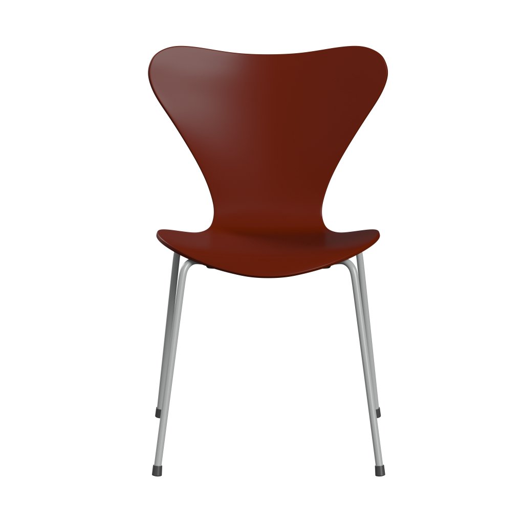 Fritz Hansen 3107 sedia non ufflorata, nove rosso veneziano grigio/laccato