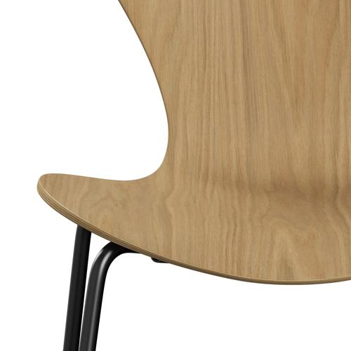 Fritz Hansen 3107 sedia non ufflorata, impiallacciatura nera/quercia naturale