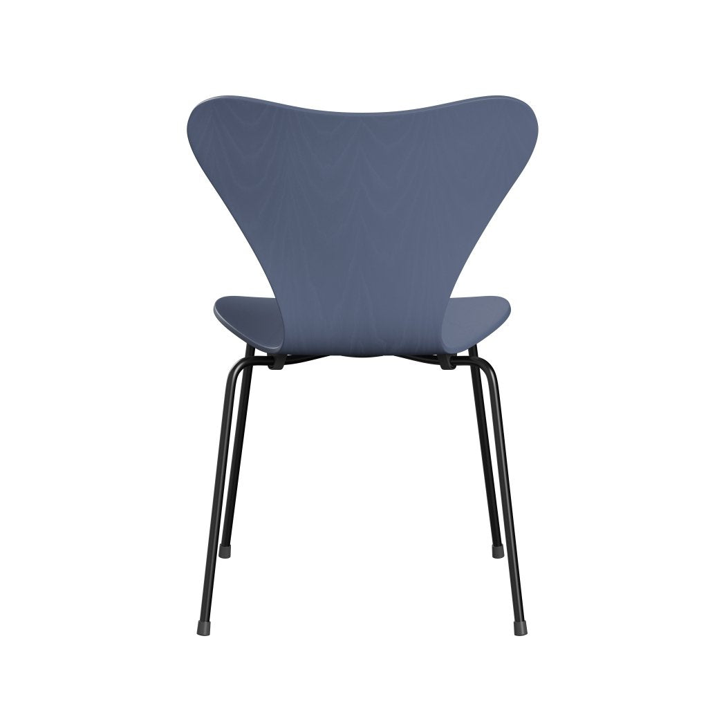 Fritz Hansen 3107 Chair Unupholstered, Black/Dyed Ash Dusk Blue