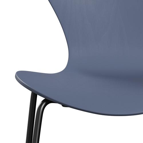 Fritz Hansen 3107 stoel niet -gestoffeerd, zwart/geverfd Ash schemering blauw