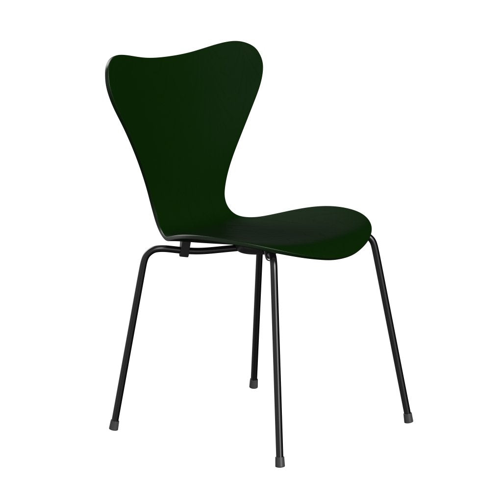 Fritz Hansen 3107 chaise inverse, noire / teintée à feuilles persistantes