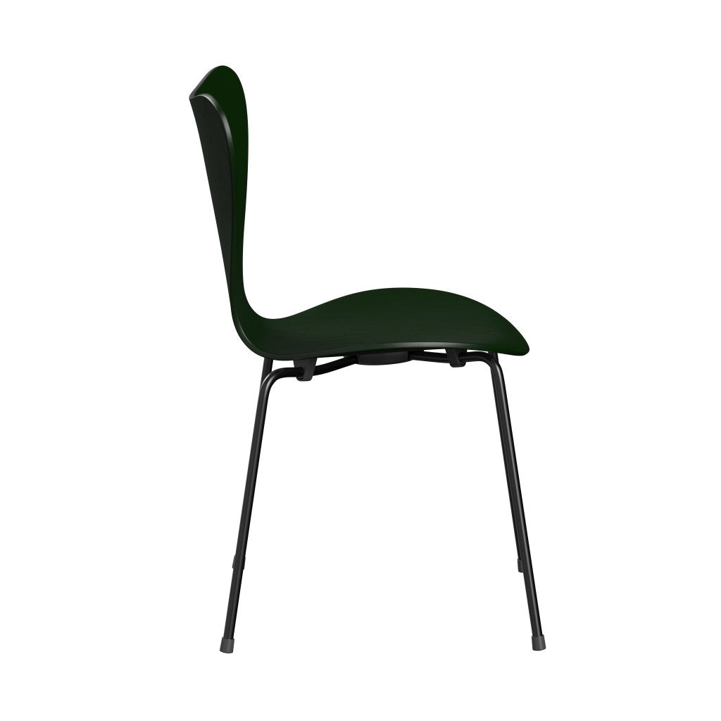 Fritz Hansen 3107 chaise inverse, noire / teintée à feuilles persistantes