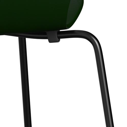 弗里茨·汉森（Fritz Hansen）3107椅子未塑料，黑色/染色的灰烬常绿