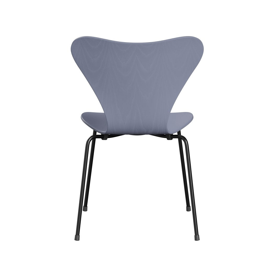 Fritz Hansen 3107 Chair Unupholstered, Black/Dyed Ash Lavender Blue