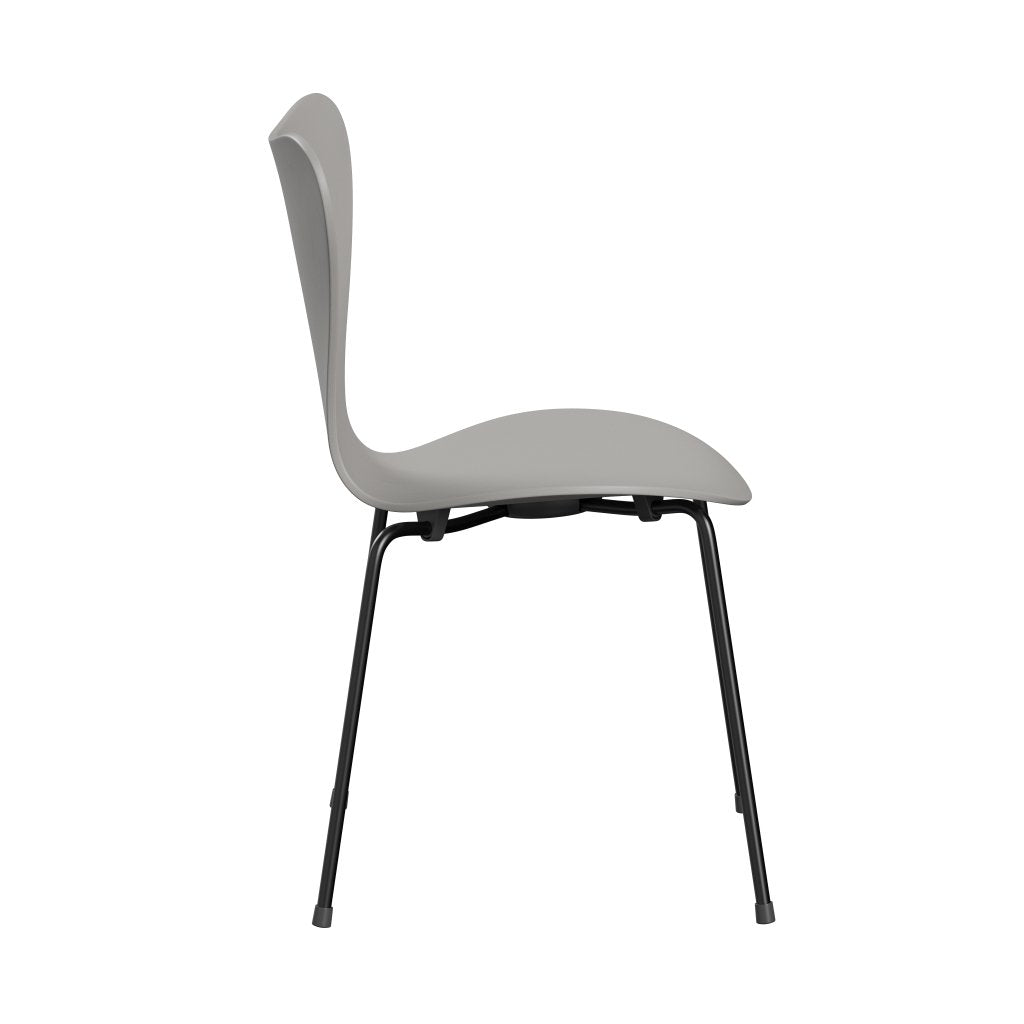 Fritz Hansen 3107 chaise unophastered, noir / teint cendre neuf gris