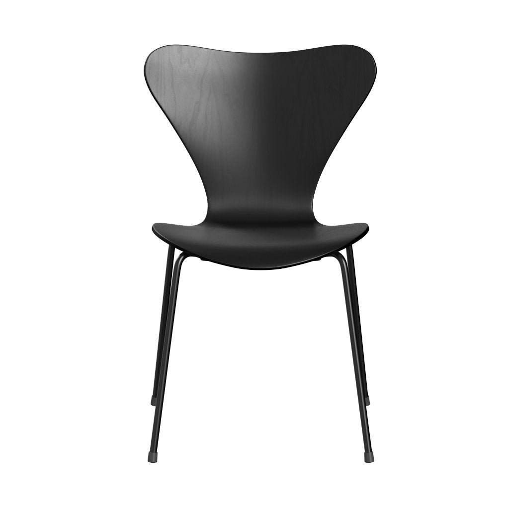 弗里茨·汉森（Fritz Hansen）3107椅子未塑料，黑色/染色灰色黑色