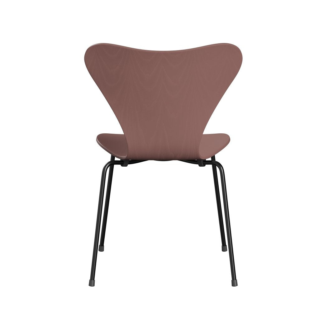 Fritz Hansen 3107 chaise unophastered, noir / coloré rose sauvage