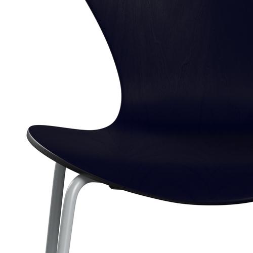 Fritz Hansen 3107 stoel niet -gestoffeerd, zilvergrijs/gekleurde as middernacht blauw