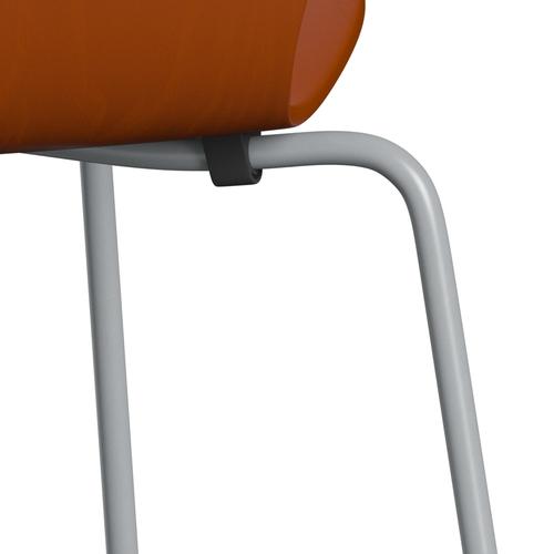 Fritz Hansen 3107 Chair Unupholstered, Silver Grey/Dyed Ash Paradise Orange