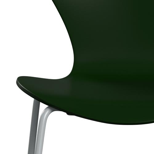 Fritz Hansen 3107 Chair Unupholstered, Silver Grey/Lacquered Evergreen
