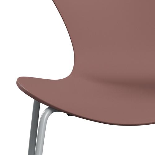 Fritz Hansen 3107 sedia non uffolisca, grigio argento/rosa selvatica laccata
