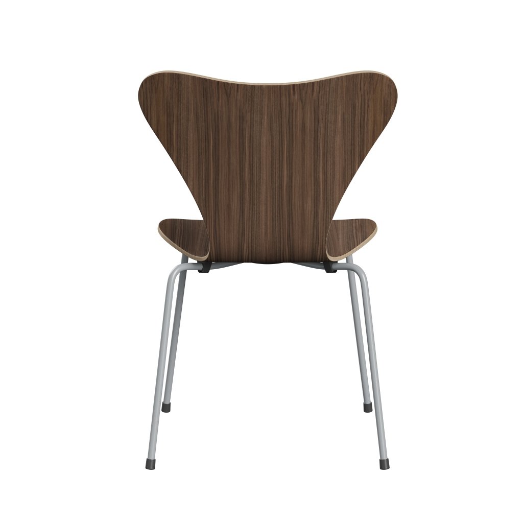 Fritz Hansen 3107 Chair Unupholstered, Silver Grey/Walnut Veneer Natural