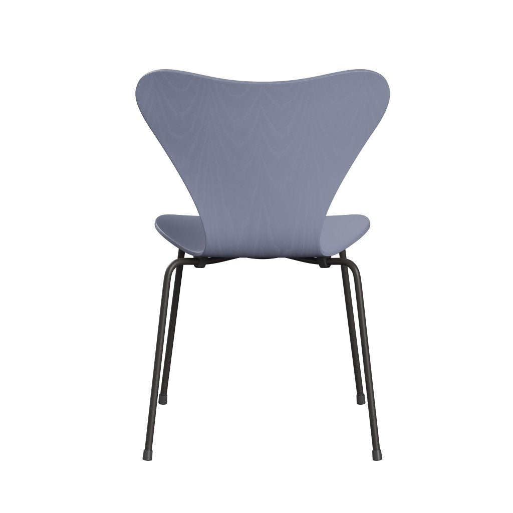 Fritz Hansen 3107 Chair Unupholstered, Warm Graphite/Dyed Ash Lavender Blue