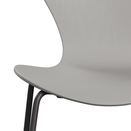 Fritz Hansen 3107 chaise unophastered, graphite chaud / cendres teintes neuf gris