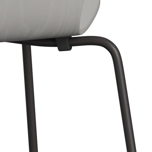 Fritz Hansen 3107 chaise unophastered, graphite chaud / cendres teintes neuf gris