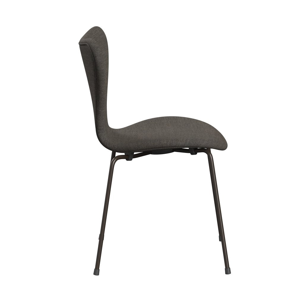 Fritz Hansen 3107 Chair Full Upholstery, Brown Bronze/Canvas Grey