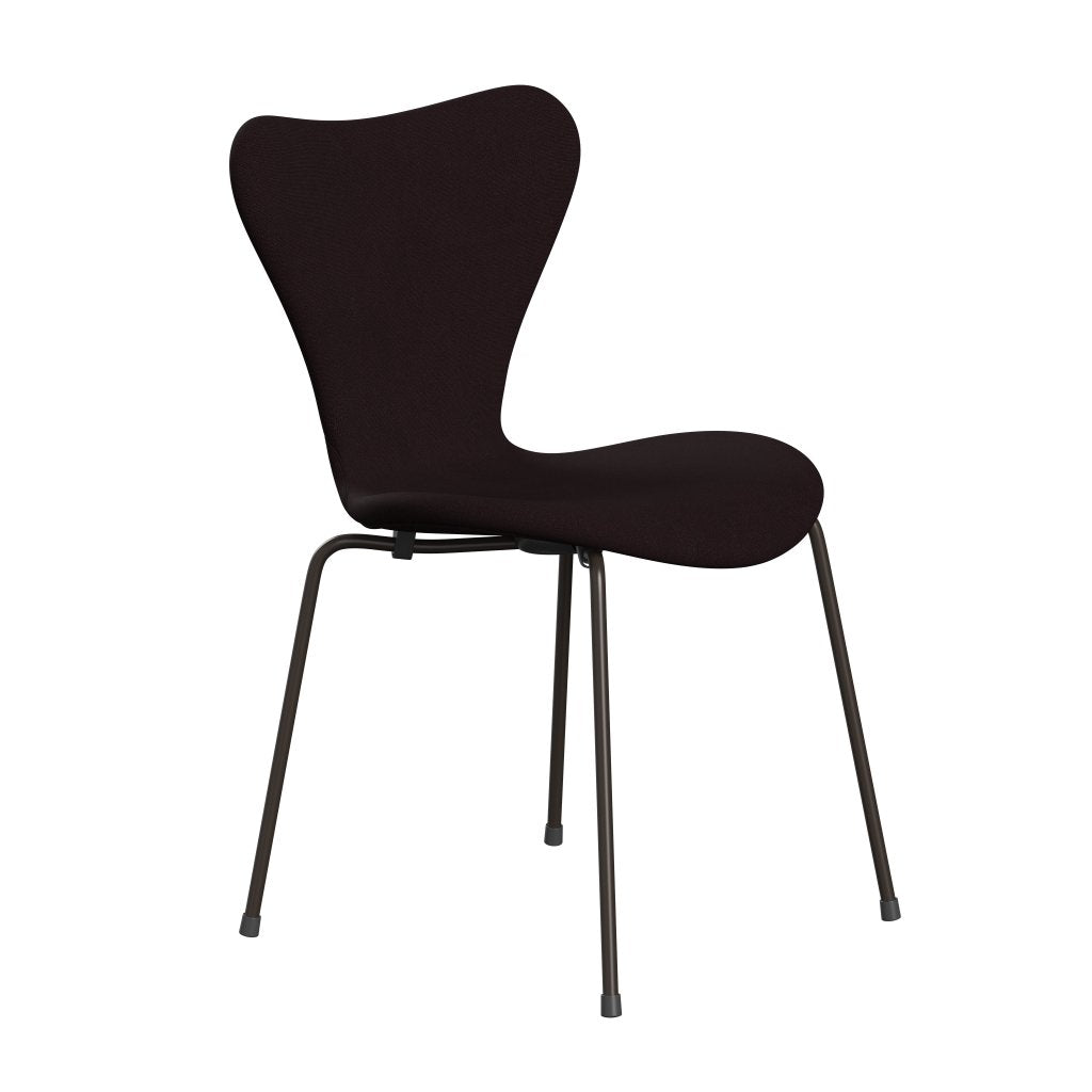 Fritz Hansen 3107 Chair Full Upholstery, Brown Bronze/Christianshavn Dark Red Uni