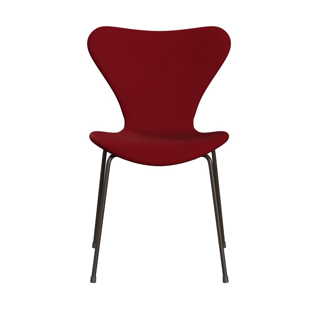 Fritz Hansen 3107 chaise complète complète, bronze brun / confort bordeaux