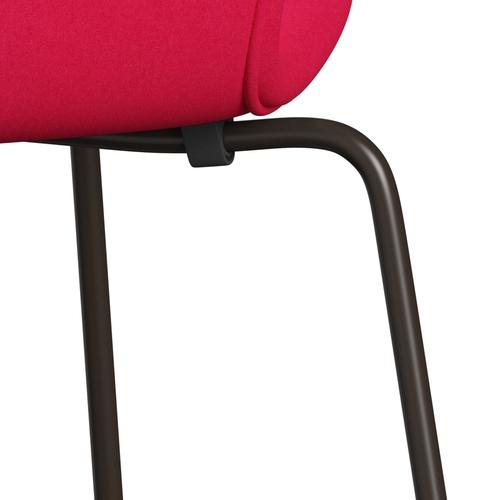 Fritz Hansen 3107 chaise complète complète, bronze marron / Lipstick rose