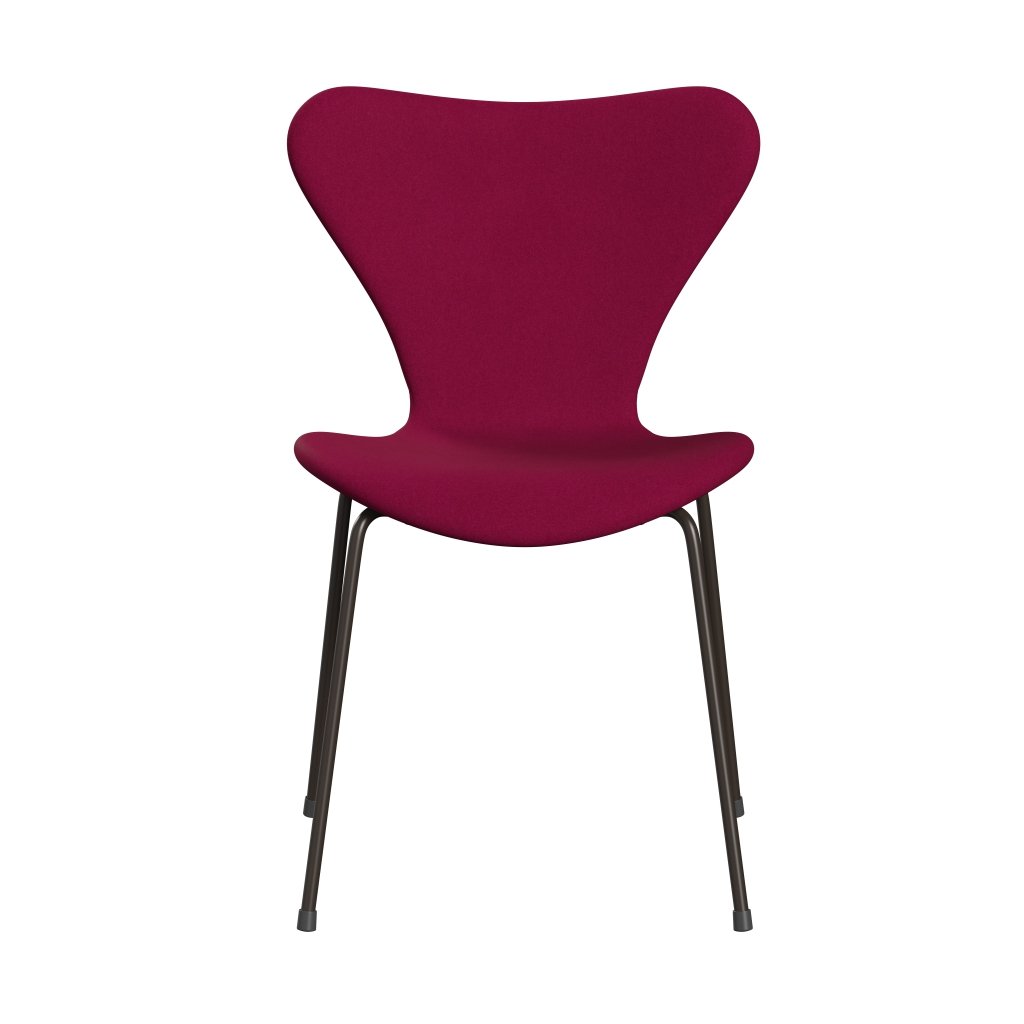 Fritz Hansen 3107 chaise complète complète, bronze brun / divina rose foncé