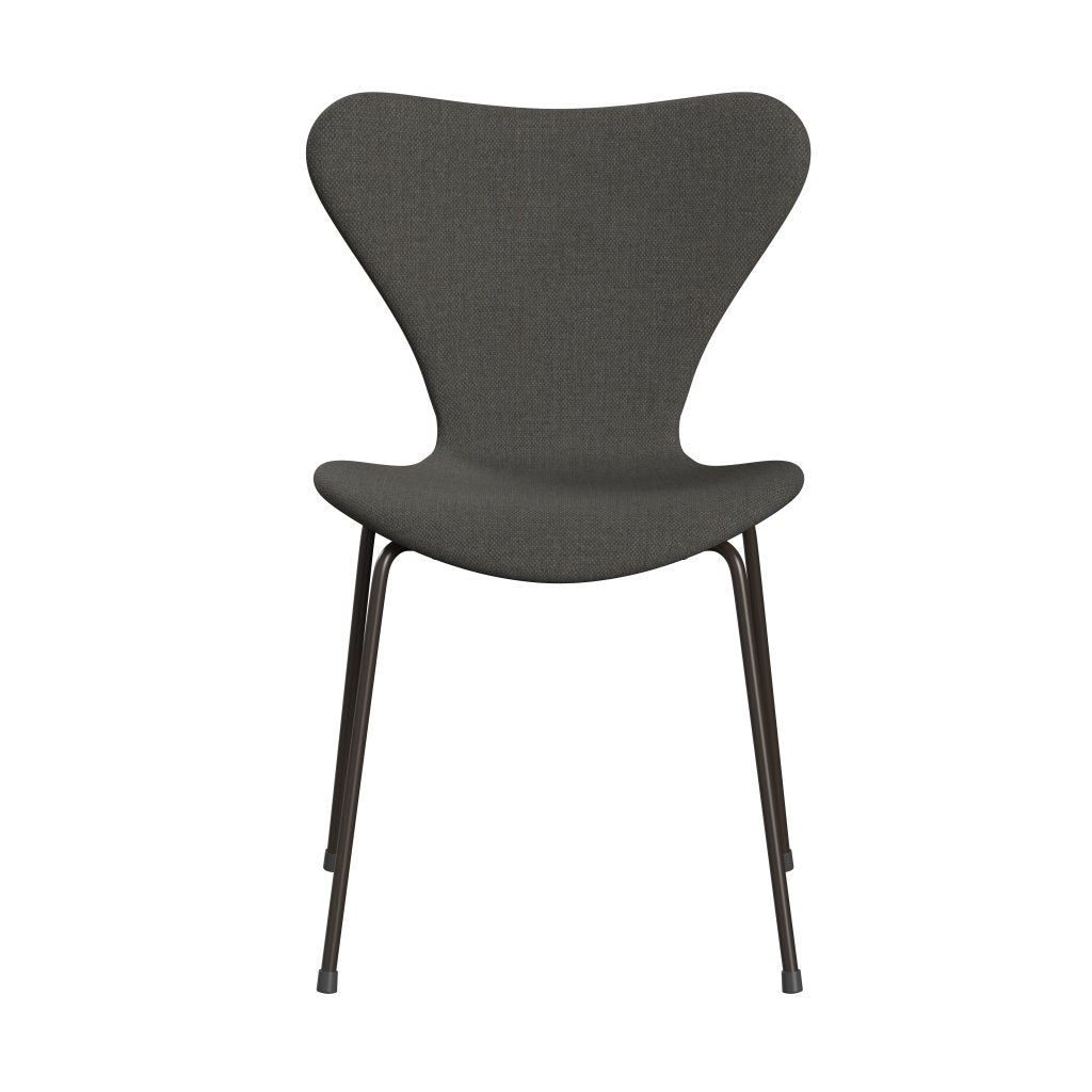 Fritz Hansen 3107 Chair Full Upholstery, Brown Bronze/Fiord Dark Grey/Stone