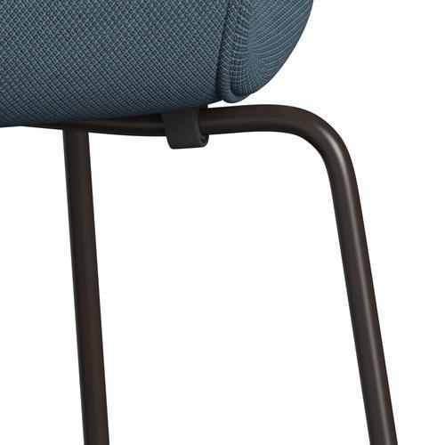 Fritz Hansen 3107 chaise complète complète, bronze marron / Fiord Stone Blue