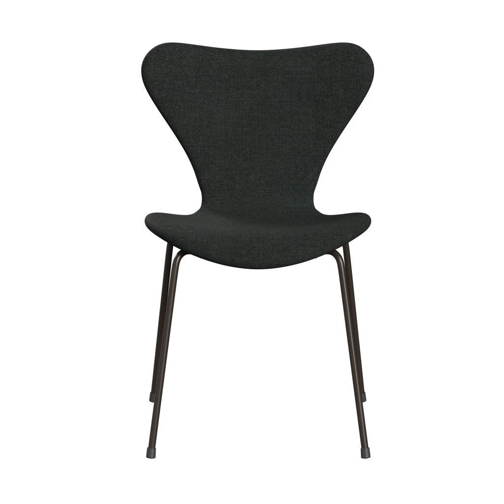 Fritz Hansen 3107 chaise complète complète, bronze brun / re laine noir / naturel