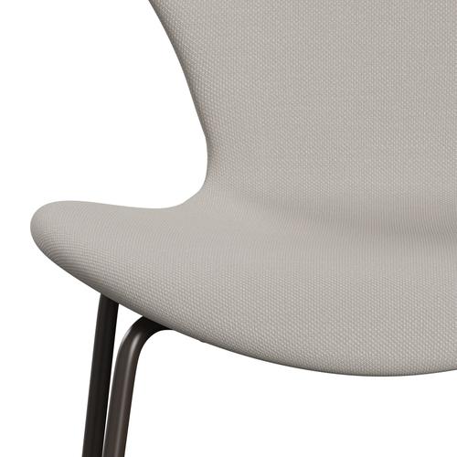 Fritz Hansen 3107 chaise complète complète, bronze brun / laine en acier blanc