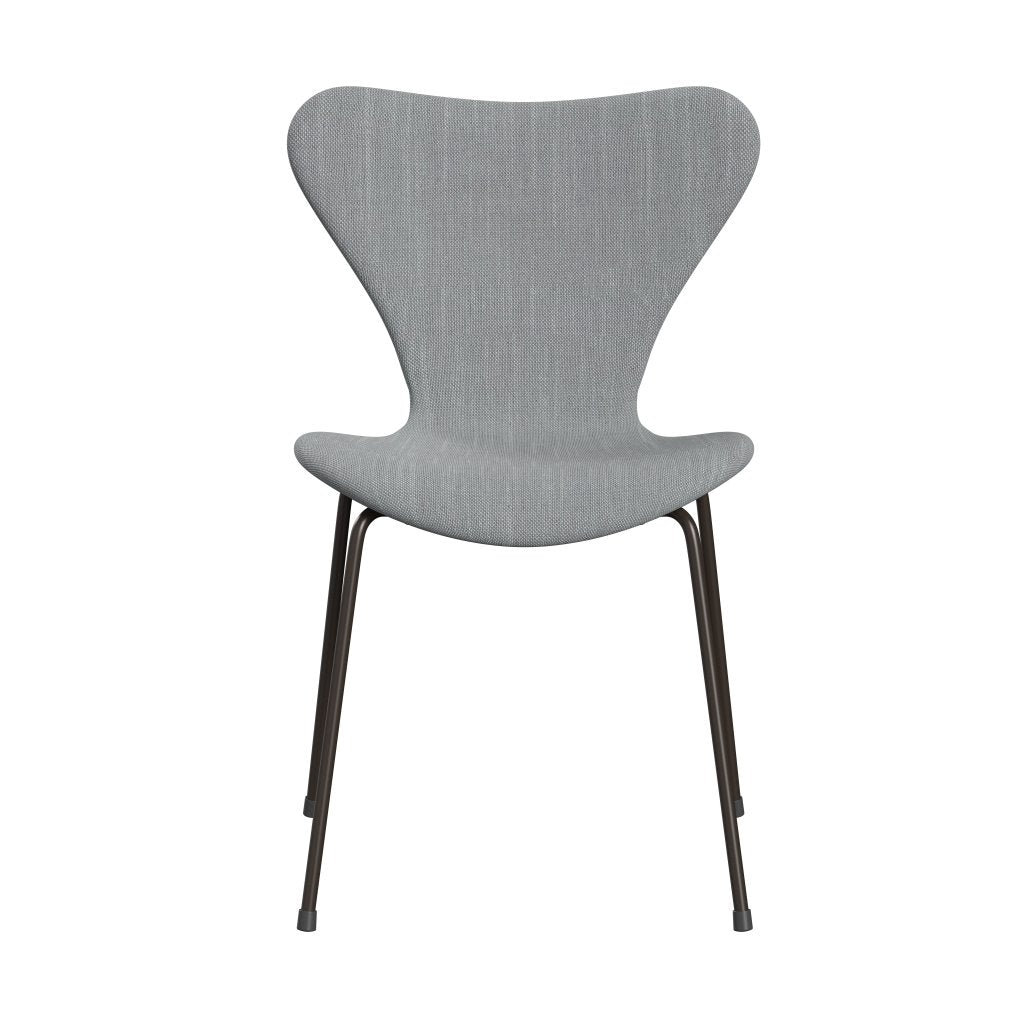 Fritz Hansen 3107 chaise complète complète, bronze brun / sunniva 2 gris clair / bleu clair