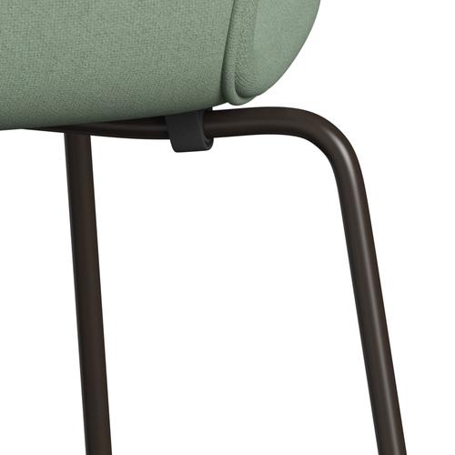 Fritz Hansen 3107 Chair Full Upholstery, Brown Bronze/Tonus Mint Green