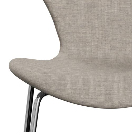Fritz Hansen 3107 chaise complète complète, chrome / toile beige