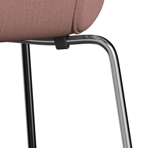Fritz Hansen 3107 Chair Full Upholstery, Chrome/Christianshavn Orange/Red