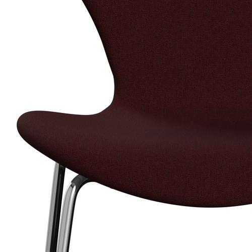 Fritz Hansen 3107 Chair Full Upholstery, Chrome/Christianshavn Red
