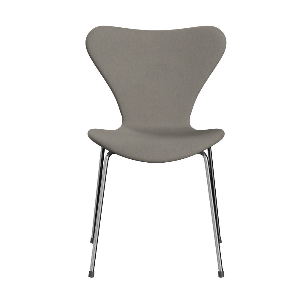 Fritz Hansen 3107 stol full møbeltrekk, krom/komfort grå (C60003)