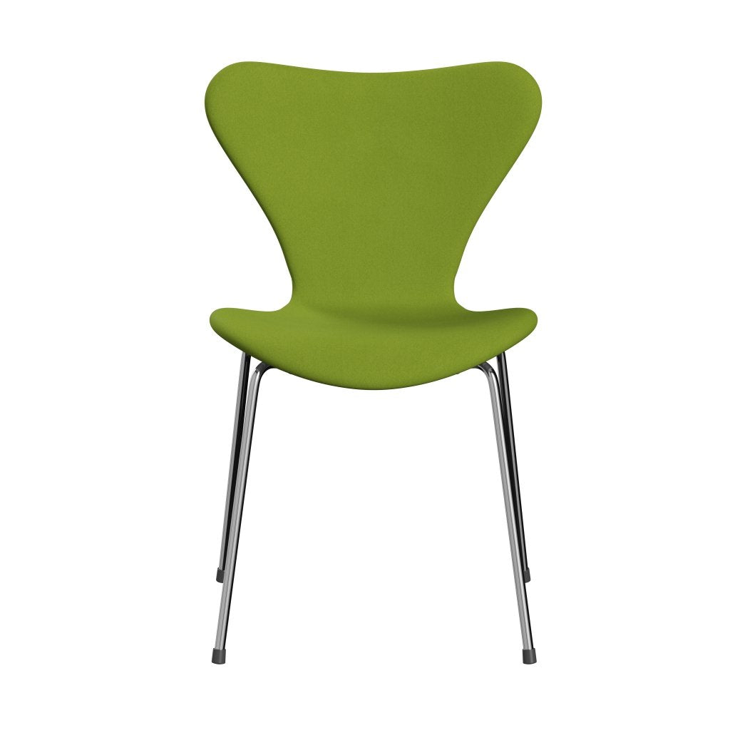 Fritz Hansen 3107 Chair Full Upholstery, Chrome/Comfort Light Green (C68000)