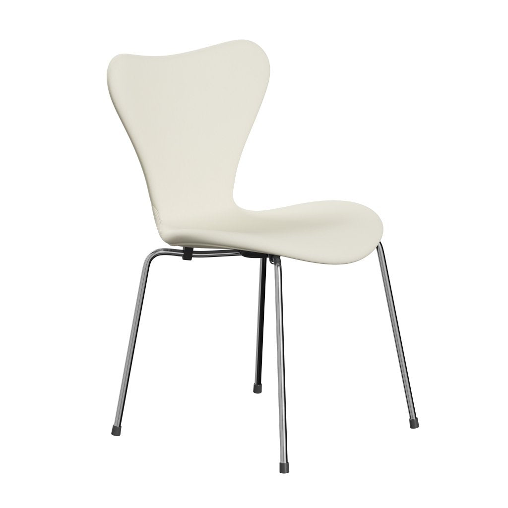 Fritz Hansen 3107 stol full møbeltrekk, krom/komfort hvit